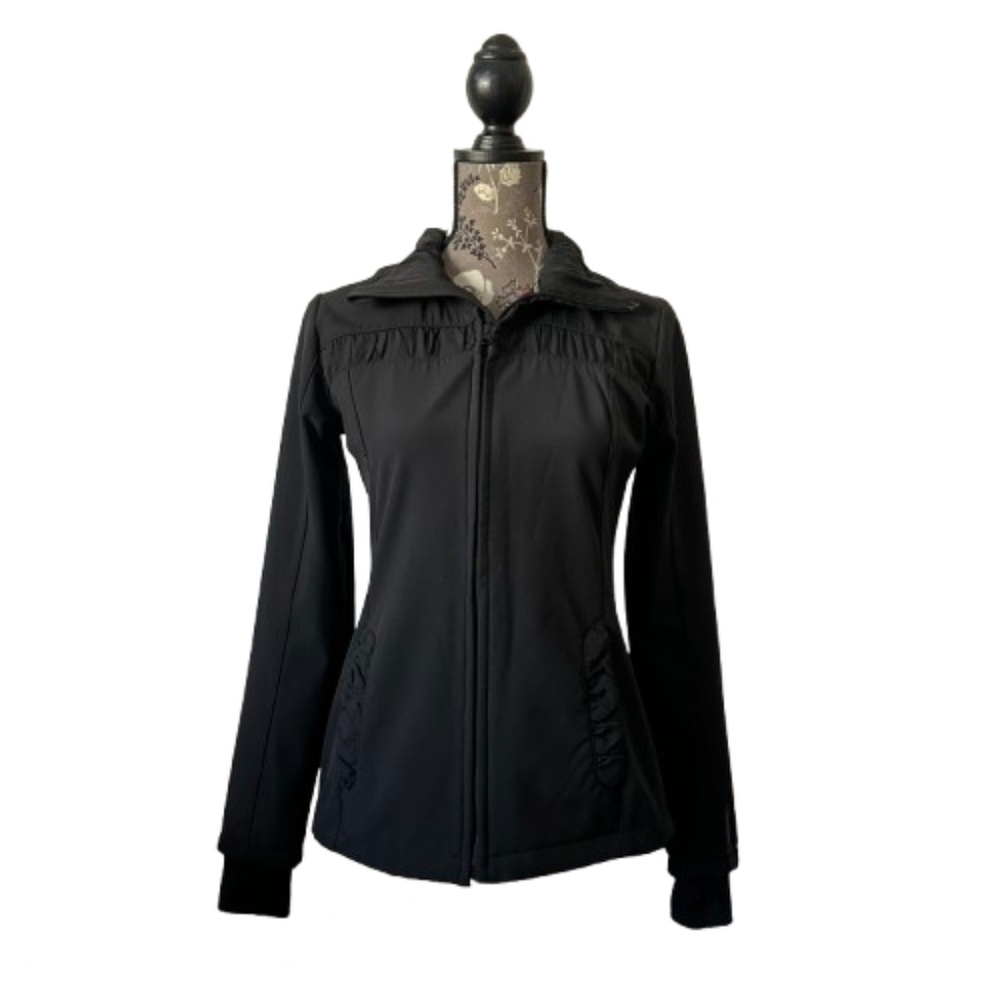 Mondetta Women's S/XS Black Fully Zip UP Windbreaker Rain Sporty Athletic Jacket